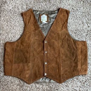 Vintage suede leather vest men’s sz XL